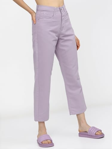 Image of Tokyo Talkies Women's Wide Leg Cropped Jeans | Stretchable Mid-Rise Jeans Pant