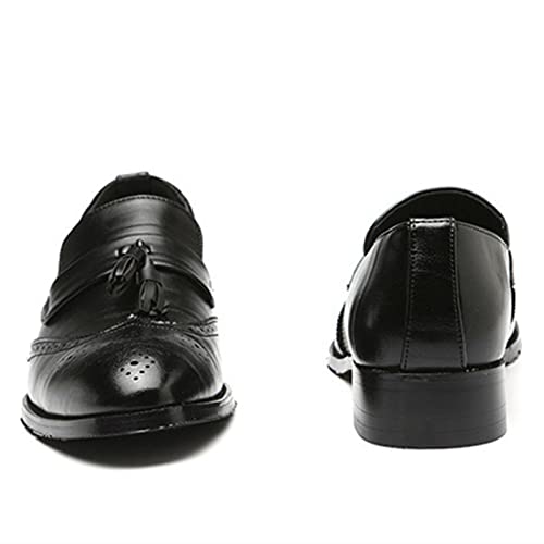Image of Julymens Men's Handsome Slip-on Tassel Brogues Faux Leather Dress Shoes