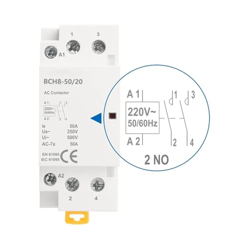Contacteur CA 50A BCH8-50/20 avec isolation renforcée 2 pôles 2NO - 2