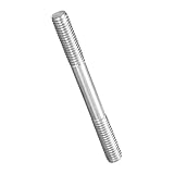 METALLIXITY Double End Threaded Stud Screw(M8 x 80mm) 3Pcs, Equal Thread Length Rods & Studs 304 Stainless Steel - for House Maintenance Craft Loom, Silver Tone