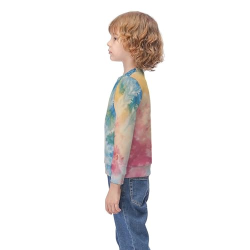 Tie-dye RainbowChildren's Casual Pullover Sweatshirt Loose Fit6-7Y3