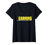 Damen langfristig lernen zu investieren Aktien ETF T-Shirt mit V-Ausschnitt