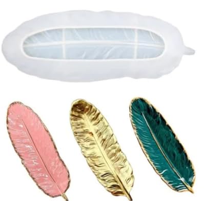 Feather Shape Tray Silicone Craft Mould for Resin Casting, DIY Resin Art, Feather Shaped Trinket Tray Mould 2