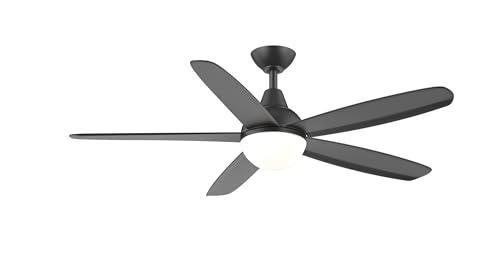 Minka Ceiling Fan Co. Orbic 52�C���` �F���ς��LED�X�}�[�g�V�[�����O�t�@�� ���C�g�ƃ����R���t�� - �}�b�g�u���b�N 5���̃}�b�g�u���b�N�u���[�h