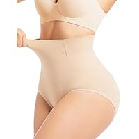 SHAPEMAX Shapewear Damen Bauchweg Unterhose Miederhose Hohe Taille Miederslips Body Shaper Unterwäsche Beige M