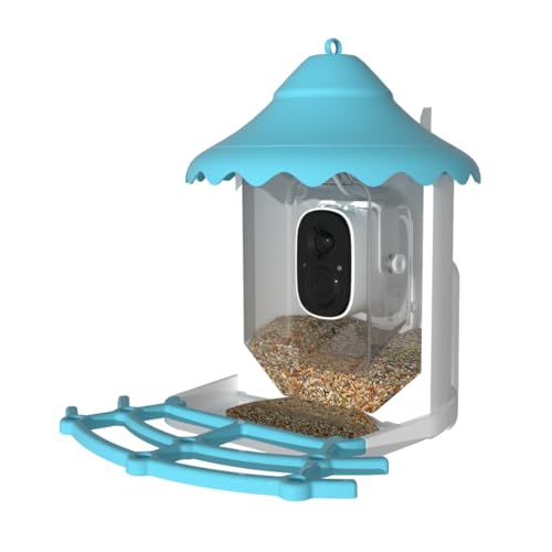 VicoHome N002 Bird Feeder with Camera - AI Bird Recognition, Solar Powered Outdoor Birdhouse Cam with Night Vision, Motion Alerts, App Control, Cloud & SD Storage, IP65 Waterproof, 2K HD Live View