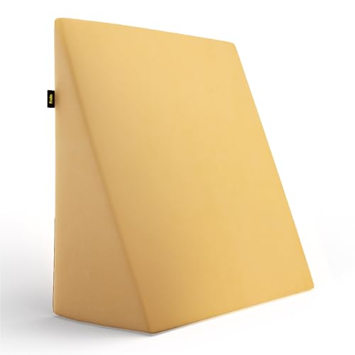 Image of Frido Wedge Plus Cushion for Sleeping & Acid Reflux Relief | Memory Foam Pillow | High Resillience Foam | Orthopedic Wedge Cushion for Leg Elevator | Pregnancy | GERD | Mustard Yellow- Pack of 1