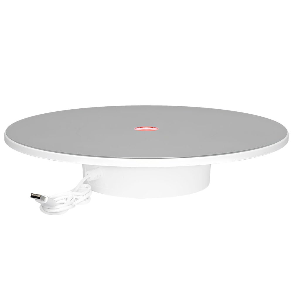 Obrotowy stojak ekspozycyjny LED, automatyczna, cicha, okrągła podstawa świetlna LED 360 stopni do kryształowych statuetek, szklanych kul, szklanych kubków, kolekcji, figurek, biżuterii, sztuki