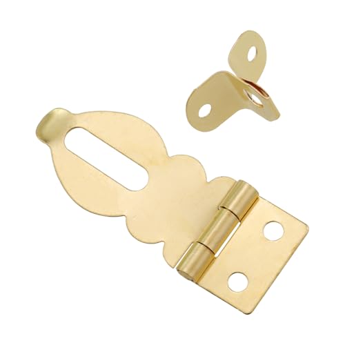 Image of 12PCS Solid Brass Mini Padlock Hasp with Screws 14x37mm Golden Metal Latch Decorative Pin Latch for Wooden Boxes Jewelry Boxes Suitcases Furniture Buckle Locks