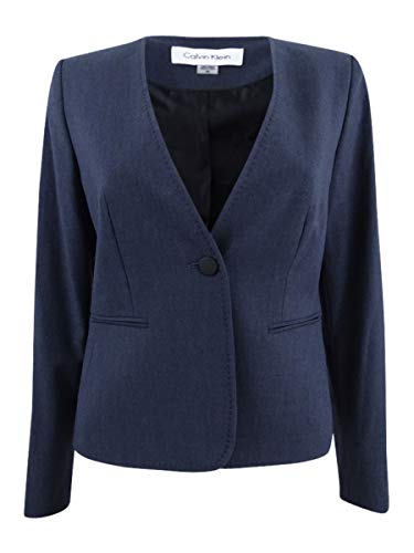 Calvin Klein Charcoal Womens Petite One Button Jacket