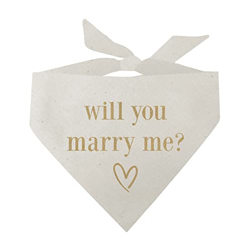 Will You Marry Me? Proposal Dog Bandana (Natural, OS 614)