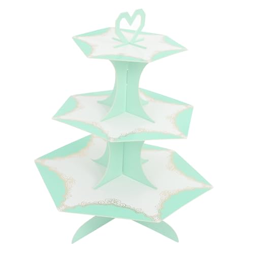 Veemoon Soporte De Pastel De Mármol Soporte Para Pasteles De Tres Niveles Puesto De Cupcakes De Dulces Soporte Transparente Para Cupcakes Soporte De Pastel De Tres Niveles Papel Verde
