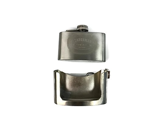 Costumebase Statesman Engraved Buckle Hip Flask Kingsman 3Oz Stainless Steel #TOP7