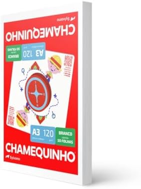 Papel Sulfite A3, Chamequinho, 120 gramas, 297x420mm, Pacote com ...