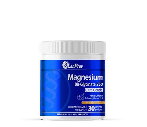 CanPrev - Magnesium Bis-Glycinate Drink Mix 156g – Refreshing Orange Zest - Promotes Relaxation & Energy Metabolism
