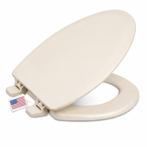 Centoco Heavy-Duty Elongated Toilet Seat Wood Core/Plastic Finish Biscuit