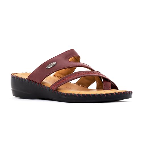 Image of Khadim's Softouch Leather Wedge Heel Slip On Sandal for Women