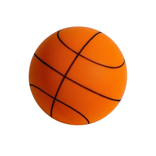 Mbuaopa Silent Basketball Size 7 24CM Noiseless Basketball Indoor Quiet Basketball for Youth Indoor Basketballs Practice Uncoated High-Density Foam Soft Flexible Lightweight Orange
