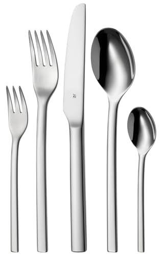 WMF Tavira Besteck Set 12 Personen, 60-teilig, je 12 Gabeln, Tafelmesser, Löffel, Kuchengabeln, Tee-/ Kaffeelöffel, Monobloc-Messer, Cromargan...