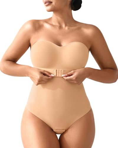 Image of Shapewear Bodysuit Tummy Control Strapless Bra Shapewear for Women Strapless Faja Body Shaper Thong Light Shapewear