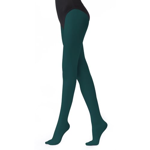 Image of UTTPLL Women's Run Resistant 80 Denier Tights Solid Color Dance Stockings Soft Semi Opaque Footed Pantyhose High Waist Tight