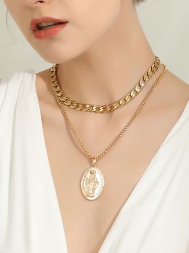 Medalla Virgen María Oro 18K Collar Dorado Medalla Virgen María Oro 18K Collar Dorado