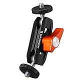 K&F Concept スマホ/アクションカメラ用 ミニマジックアーム 360°スイベルボールヘッド 多角度ホルダー（マメドウジャ） 360°自由調節 超軽量 1/4インチネジ対応 三脚/自撮り棒/補光灯/マイク用 拡張アクセサリー