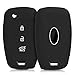 Produktbild kwmobile Autoschlüssel Hülle kompatibel mit Hyundai 3-Tasten Klappschlüssel Autoschlüssel - Silikon Schutzhülle Schlüsselhülle Cover in Schwarz