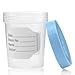 Vakly Sterile Specimen Collection Cups Individually Bagged with Lids 4oz Urine Containers with Leak Proof Screw On Covers - 4.5 Compacity Specimens Jars – for Safe Pee, Stool, Semen Sample Testing