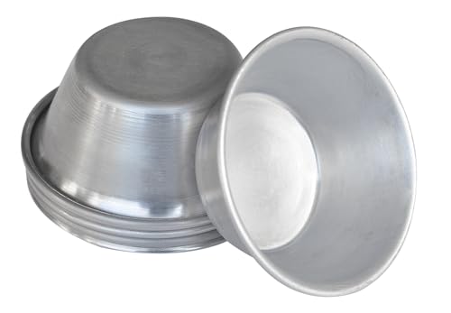 Mali's 43029 - Stampi per Pasteis De Nata, 6 stampi, Ø 6,4 cm x H 2,5 cm, in alluminio non rivestito, argento