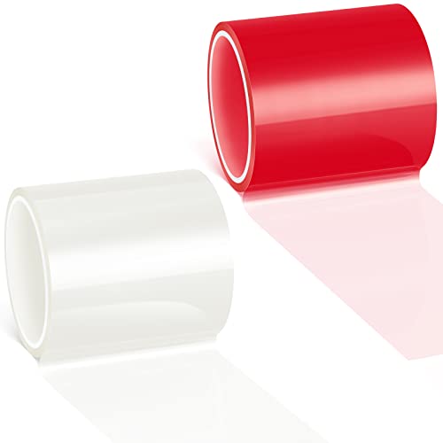 Patelai 16.4 ft x 2 Inches Self Adhesive Repair Light Tape Auto Tail Fog Lights Tint Headlight Lens (Red Clear Rolls)