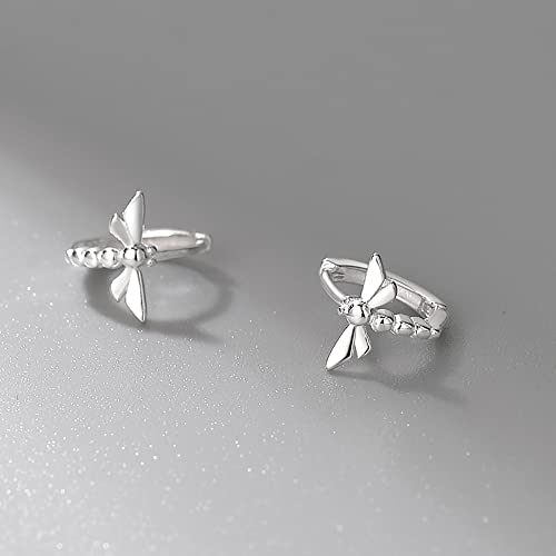 Cute Dragonfly Cartilage Mini Hoop Earrings for Women 925 Sterling Silver Tragus 2nd 3rd Hole Tiny Huggie Hoops Hypoallergenic 7mm Cuffs Earring Fashion Jewelry Gifts Christmas3
