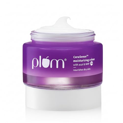 Image of Plum CeraSense Moisturizing Creme with Ceramides & Peptides | Instant barrier repair|72-hr moisturization | Dermat-Tested | Moisturizer for dry & normal skin types| Women & Men | 25g