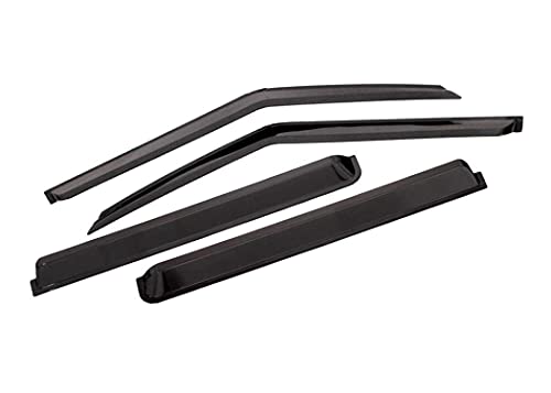 CAR SAAZ Unbreakable Chrome Smoke Door Visor for Hector (2021-2023) | Premium Sun, Rain Wind Deflector Chrome Strip Side Door Rain Visor – Set of 4 Pcs