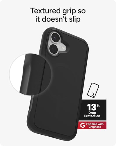 Image of ZAGG Sedona Snap Case for iPhone 17 - Flood Black, Drop Protection (13ft /4m), Graphene-Reinforced Multi-Layer Protection, MagSafe Phone Case with Impact-Absorbing Bumpers, Slim & Lightweight