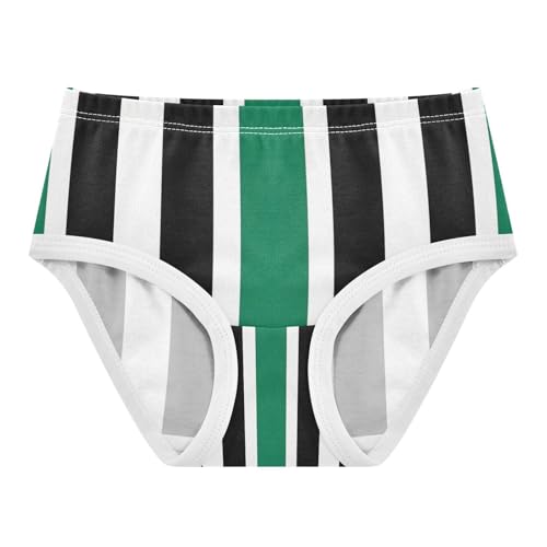 Toddler Girl Briefs, Vertical Stripes Black Girls' Cotton Brief Underwear, 2T–8 Years