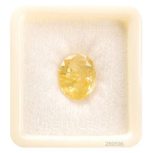 LMDPRAJAPATIS Yellow Sapphire 5.50 Carat 6.25 Ratti Unheated Untreated Ceylon Mined Pukhraj Gemstone AAA++ Quality Certified Natural Gemstone