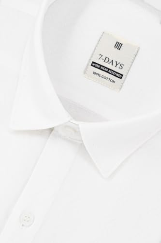 Image of 7-DAYS Men's Premium Formal Shirts - Regular Fit, Full Sleeve, 100% Pure Cotton, Self-Design, with Pocket - Stylish Office Shirts for Men
