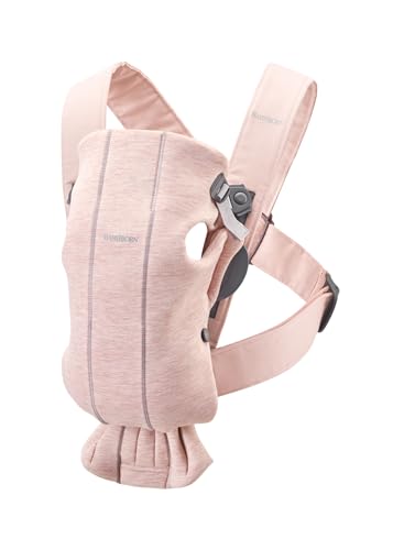 Image of BabyBjörn Baby Carrier Mini, Light Pink, 3D Jersey | Infant Carrier (7-25 lbs), Ergonomic, Easy-to-Use