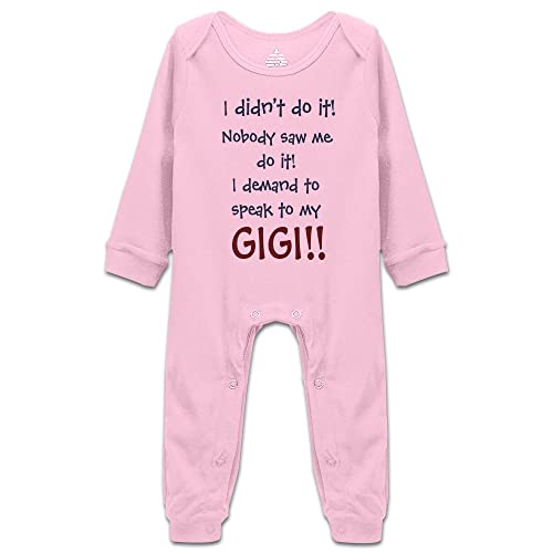 DOQOSESHY I Demand to Speak to My Gigi Cute Baby Bodysuit Rompers Short Sleeve/Sleeveless/Long Sleeve, 3 Months, L-white