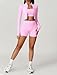 Workout Sets for Women 3 Piece Long Sleeve Zip Up Jacket, Sports Bra, High Waisted Yoga Shorts Gym Athletic Sets Pink XS
