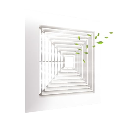 VENTIRI Bathroom Exhaust Fan Cover with Spring,10INCH Grille Bathroom Fan Cover Replacements, White ABS Plastic Cover Square Ceiling or Wall-Mount Exhaust Fan,Air Diffuser