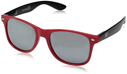 NCAA Georgia Bulldogs UGA-2 Red Front Temple, Silver Lenses Sunglasses, One Size, Red