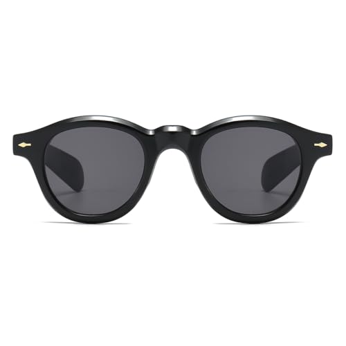 Image of JOVAKIT Trendy Round Sunglasses for Women Men 90s Retro Vintage Classic Fashion Round Frame Sun Glasses Black Shades