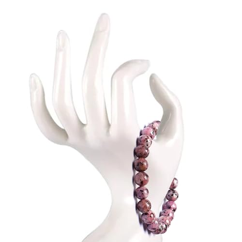 Image of Rahadonite Crystal Healing Bracelet with Natural Beads for Energy, Positivity & Protection - Divine Stone Stretchable Elastic Crystal Healing Bracelet with Natural Beads for Energy, Positivity & Protection for Gifting - For Men and Women