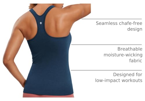 Image of CRZ YOGA Seamless Rib Scoop Neck Tank Tops