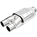 MagnaFlow Universal Catalytic Converter Standard Grade Federal/EPA Compliant 94007 - Stainless Steel 2.5in Inlet/2.0in Outlet Diameter, 16in Overall Length, No O2 Sensor - Standard Grade Replacement