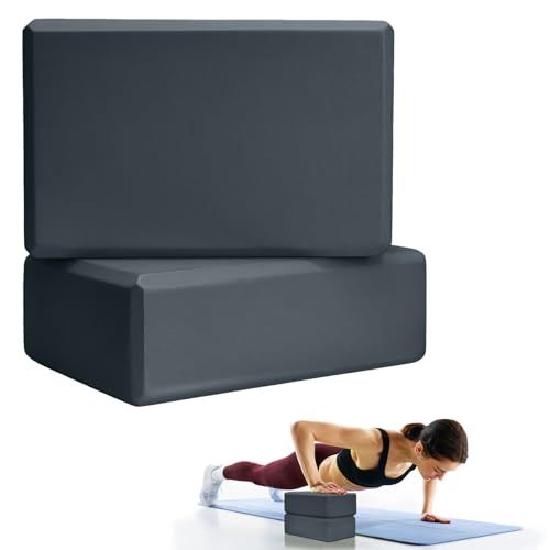 Image of Septo 2 Pcs Yoga Blocks, 9x6x3 Inch Foam Blocks for Pilates | High density EVA foam Yoga Props lightweight non-slip surface for meditation stretching balance training