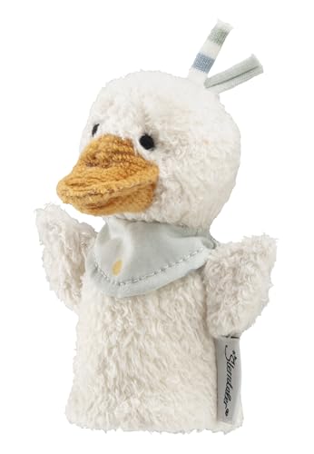 Sterntaler Fingerpuppe Ente Edda Lou - weiches Fingerspielzeug für Kinder - zum Erzählen, Kuscheln & Sprachförderung – Perfekter, Kleiner Spielkamerad & Geschenkidee – ideal unterwegs, beige