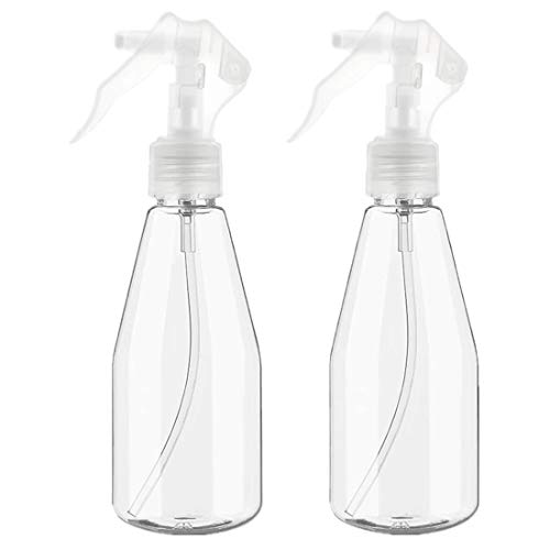 Beomeen Clear Fine Mist Spray Bottles 2 Pack, 7oz Empty Plastic Water Spray Bottle Refillable Sprayer Squirt Bottle for Hair, Plant, Cleaning Solutions, Kitchen with Trigger